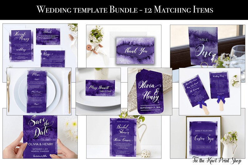 Purple Watercolor Wedding Printable Table Card C351 Wedding Place Cards Digital Download Table Number Sign Templates Paper Party Supplies Delage Com Br