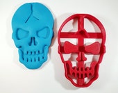 Cracked Skull Large Custom Cookie Fondant Cutter Stencil