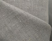 Broken twill 100 linen fabric 240gsm Herringbone. Fishbone . Natural. Medium weight, dense. For dresses, blouses, trousers, skirts