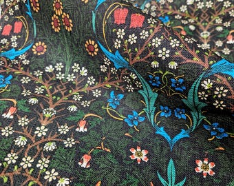 William Morris Blackthorn 100% LINEN Fabric, British linen floral upholstery home textile Victorian fabrics 2107