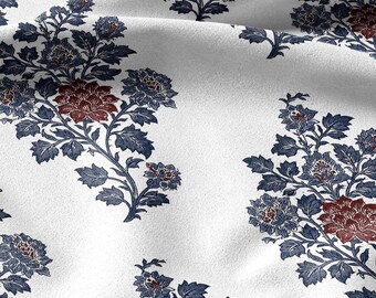 100% Leinen Herritage floral Block Print - Vintage moderne große Muster 3431