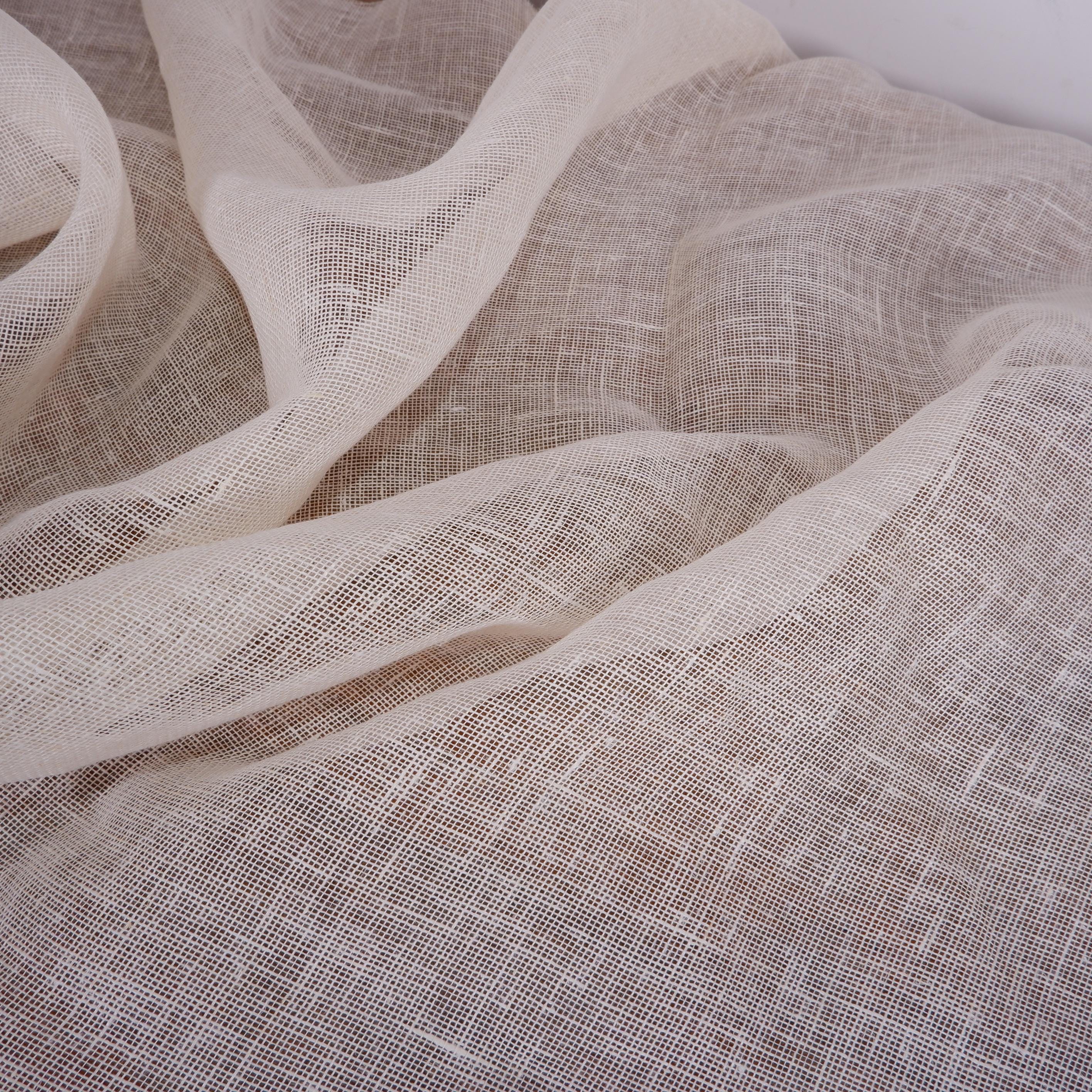 100% Linen Fabric Sheer Transparent 100gsm - Offwhite Oatmeal Natur ...