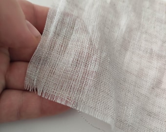 100% linen fabric Sheer Gauze transparent 100gsm - offwhite oatmeal black linen fabric for curtains, scarves, loose clothing. Sparse weaving