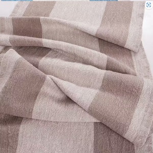 tessuto di lino sacco di grano - 100% lino Lino francese Pesante denso - Strisce rosse naturali Per artigianato tappezzeria decorazione Strisce toscane