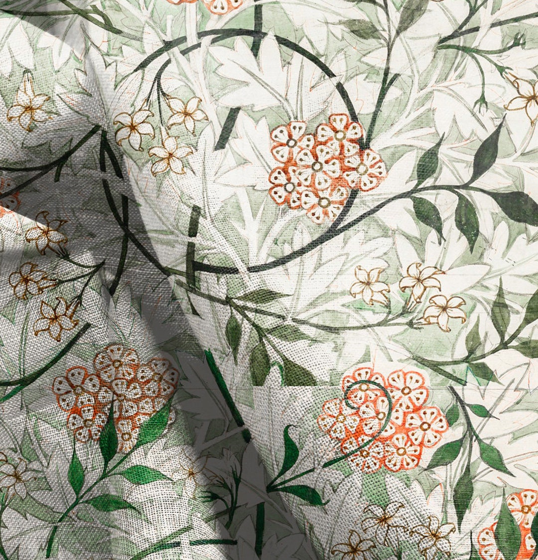 William Morris Jasmine Print on 100% LINEN - English Victorian Art