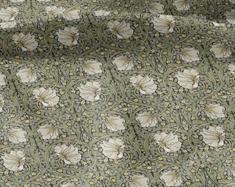 William Morris Pimpernel 100% LINEN Art and Crafts Fabric - Victorian flax fabric - British historical pattern 2063