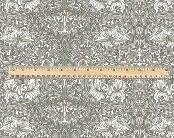 William Morris African Marigold sage green 100% LINEN Fabric - British linen floral upholstery home textile Victorian fabrics 3644