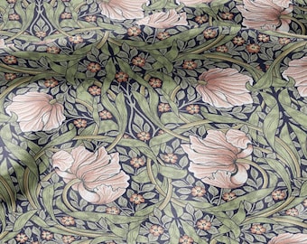 William morris Pimpernel 100% LINEN Art and Crafts Fabric - colorfull British Victorian flax - sewing upholstery home decor or clothing  202