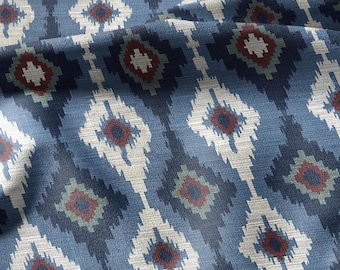 Ikat Stoff aus 100% Leinen - Vintage modern 3390