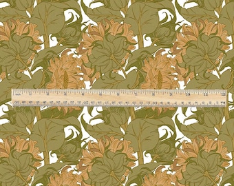100% linen fabric - Sunflowers by Voysey- The Cestrefeld - Victorian Art crafts - Historical pattern home decor dress making 3614