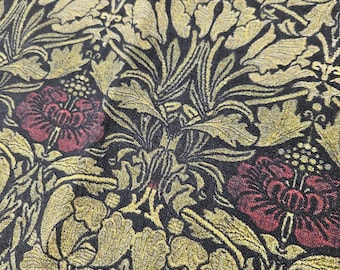 William Morris Roses 100% LINEN Fabric, British linen floral upholstery home textile Victorian fabrics 2117