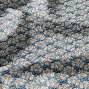 100% Leinen Jugendstil Print Stoff für Vorhang Polster Kissen - Floraler Stoff IRIS - Stoffmaterial für die Kleiderherstellung nähen