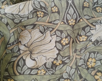 William morris Pimpernel 100% LINEN Art and crafts Fabric, William Morris 200gsm flax linen fabric Strawberry thief Willow 201