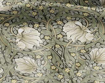 William morris Pimpernel 100% LINEN Art and crafts Fabric - green British Victorian flax - sewing upholstery sewing clothing home decor 201