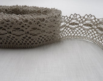 100 % Leinen Schnürsenkel 6cm/2,3 Zoll breit, florale Spitze trim Meterware, Meterware. Dekorative trim, handgefertigt