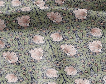 William Morris Pimpernel 100% LINEN Art and Crafts Fabric - Victorian flax fabric - British historical pattern 2956