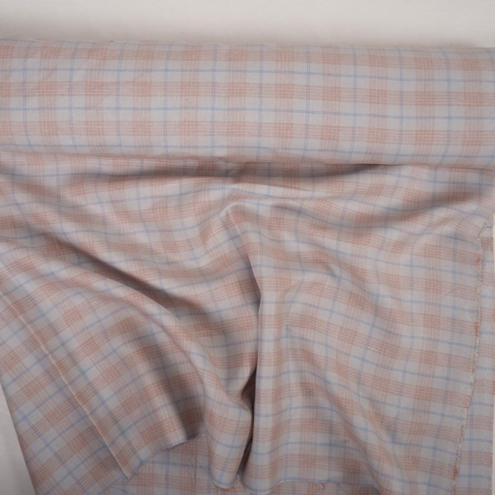 Weave Check 100% Linen Fabric in Twill Weave Check Blue - Heavy Amadora Checked ...