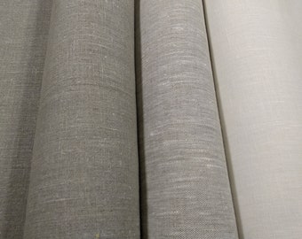 Tejido 100% lino 240 g/m² Lino pesado y denso Natural. Tejido de saco, lino francés.