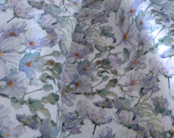 100% linen fabric Medium weight 150gsm  Prewashed . Print lillac. for blouses, dresses, curtains, scarves,