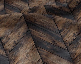 100% LINEN Fabric wooden print on white - linen fabric with brown herringbone planks print - upholstery home decor dress making 2342