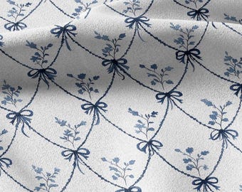 Großformatiges botanisches Damast-Muster für Polstervorhänge Home Decor aus 100% Leinen Blau-weißer Diamantgitterdruck 3426