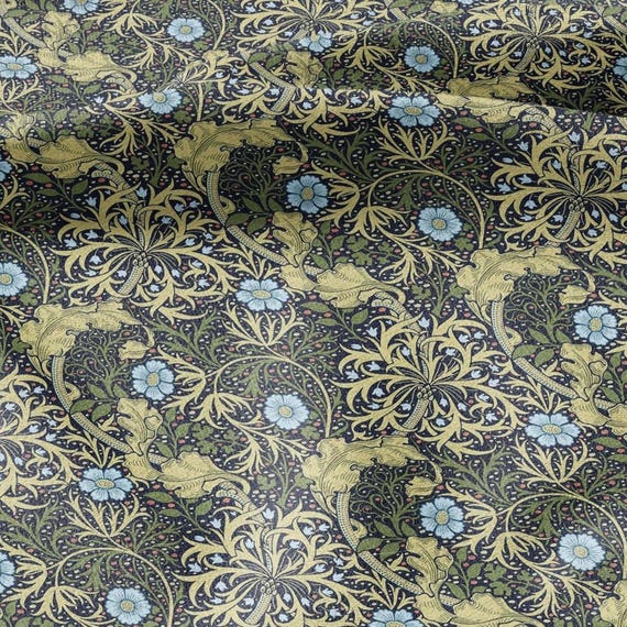 chinese dress ladies Linen and Rayon Woven - Brown Floral - Floridian Nights Print