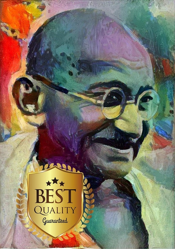 print art mahatma gandhi painting etsy etsy