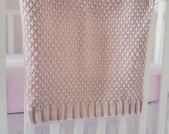 Seersucker Baby Blanket Knitting Pattern- Easy Baby Blanket Knitting Pattern- Instant PDF Digital Download