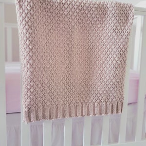 Seersucker Baby Blanket Knitting Pattern- Easy Baby Blanket Knitting Pattern- Instant PDF Digital Download