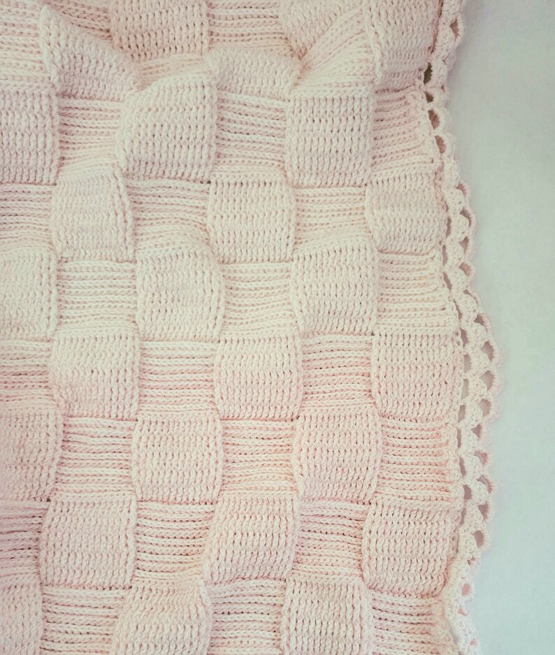 Basketweave Baby Blanket Crochet Pattern Easy Crochet Etsy
