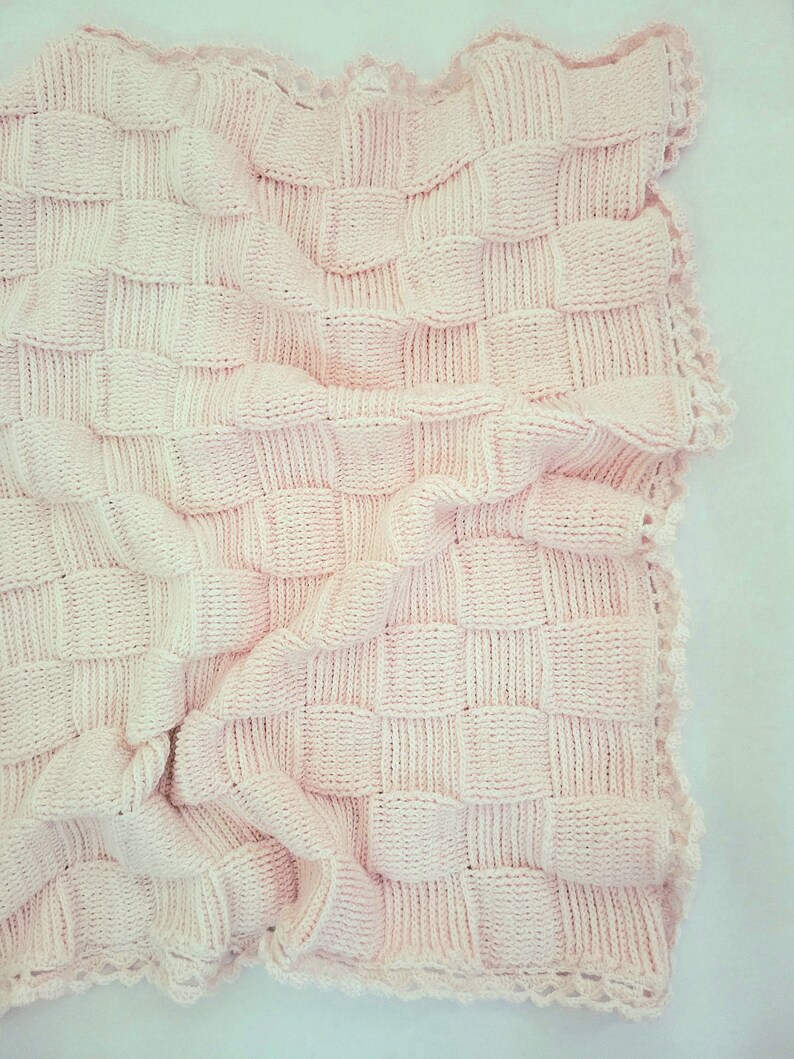 Basketweave Baby Blanket Crochet Pattern Easy Crochet Etsy