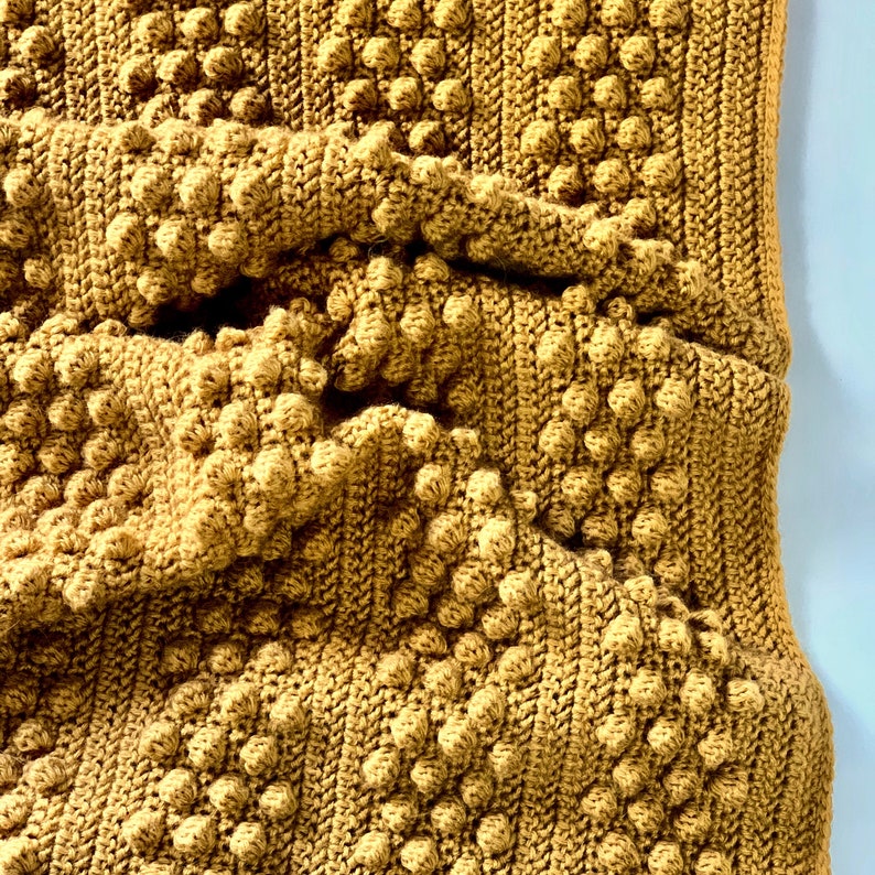 Bobble Throw Crochet Pattern  Easy Crochet Blanket Pattern image 1