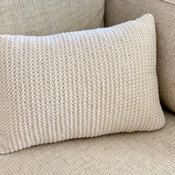 The Herringbone Throw Pillow- Knit Throw Pillow Pattern- Knitting Pattern- Herringbone Stitch Pattern - Knitting Tutorial- PDF Download