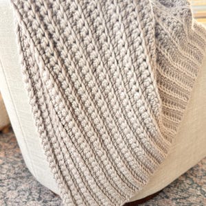 Crochet Ribbed Throw Pattern: Beginner-Friendly Blanket (PDF Download)
