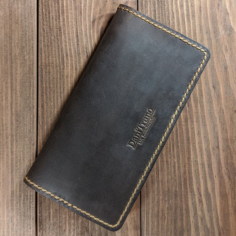 Womens Checkbook Cover With Credit Card Slot Genuine Leather Etsy