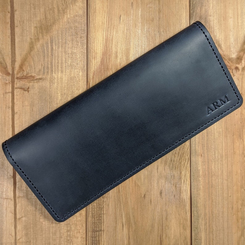 Business Size Leather Checkbook Cover Business Side Tear Etsy