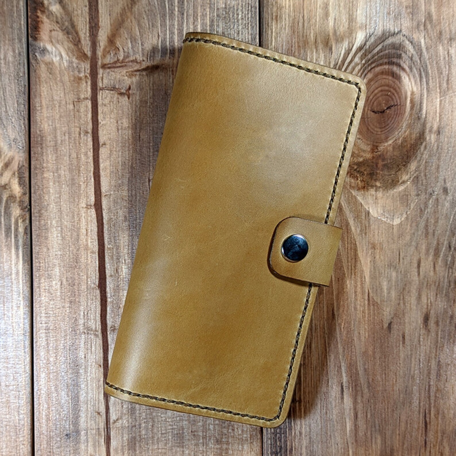 Checkbook Cover With Credit Card Slot Genuine Leather Etsy