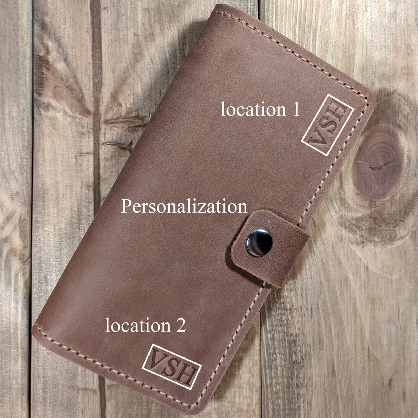 Checkbook Cover With Credit Card Slot Genuine Leather Etsy