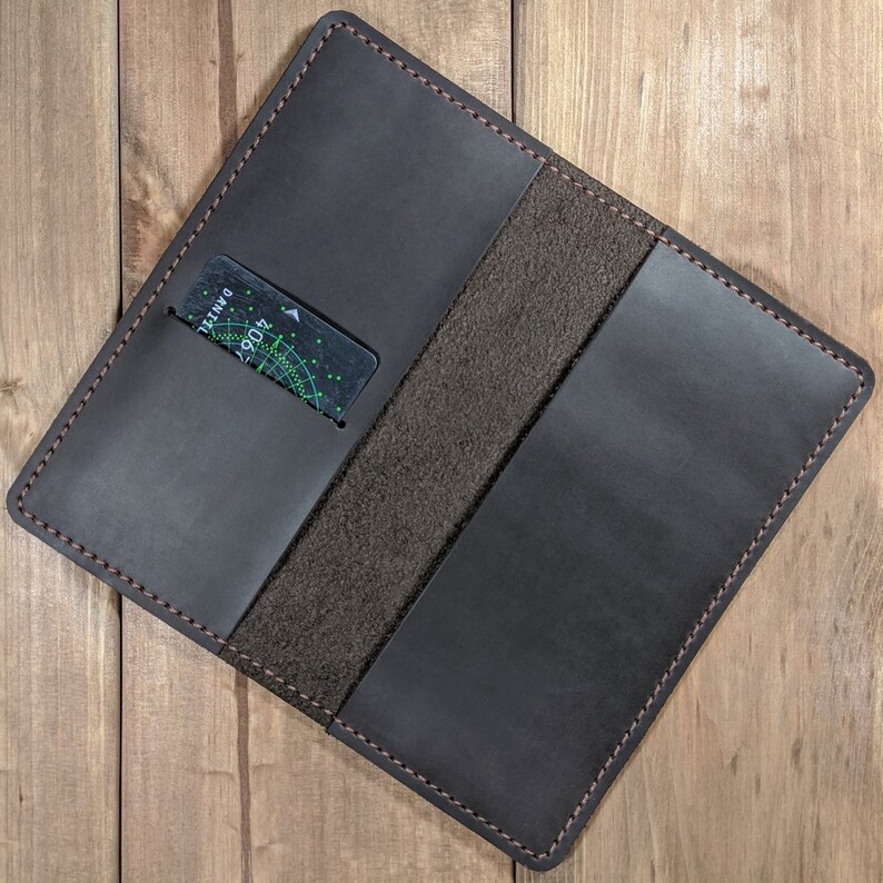 Womens Checkbook Cover With Credit Card Slot Genuine Leather Etsy