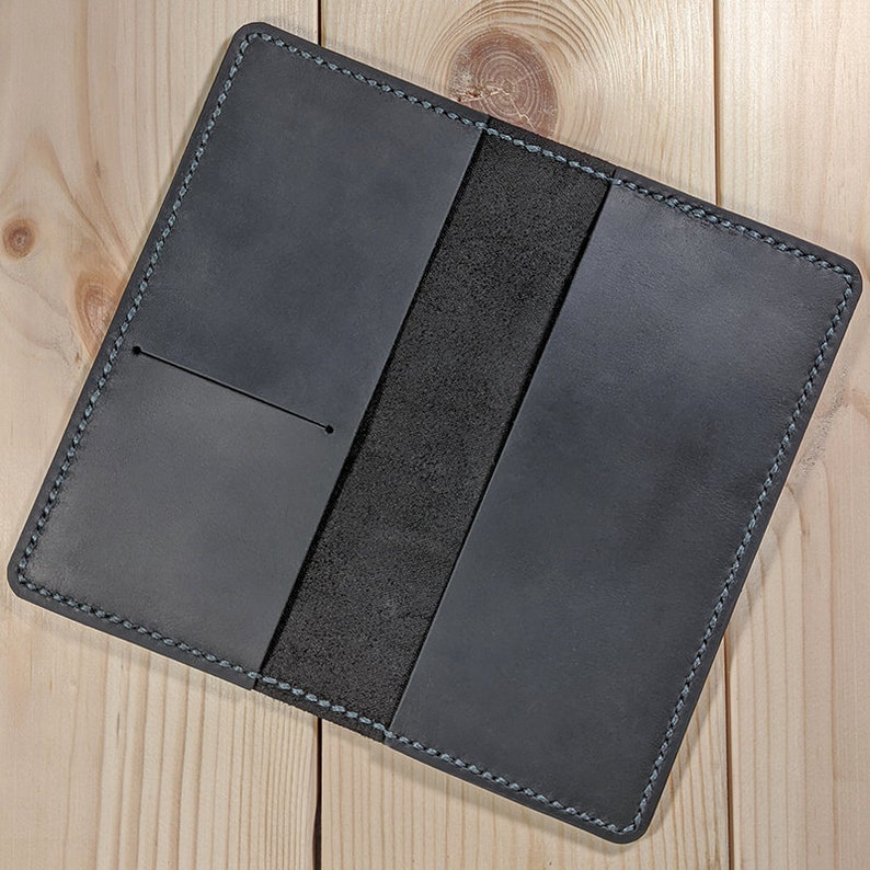 Womens Checkbook Cover With Credit Card Slot Genuine Leather Etsy