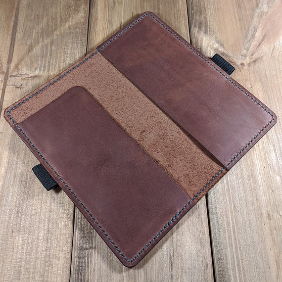 Leather Side Tear Checkbook Cover With Pen Holder Leather Etsy