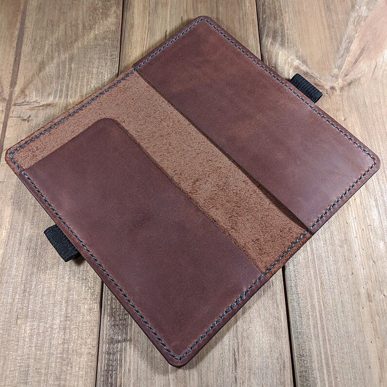 Leather Side Tear Checkbook Cover With Pen Holder Leather Etsy