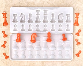 Silicone Chess Pieces Mold, Chess Board Mold for Resin, Chess Set