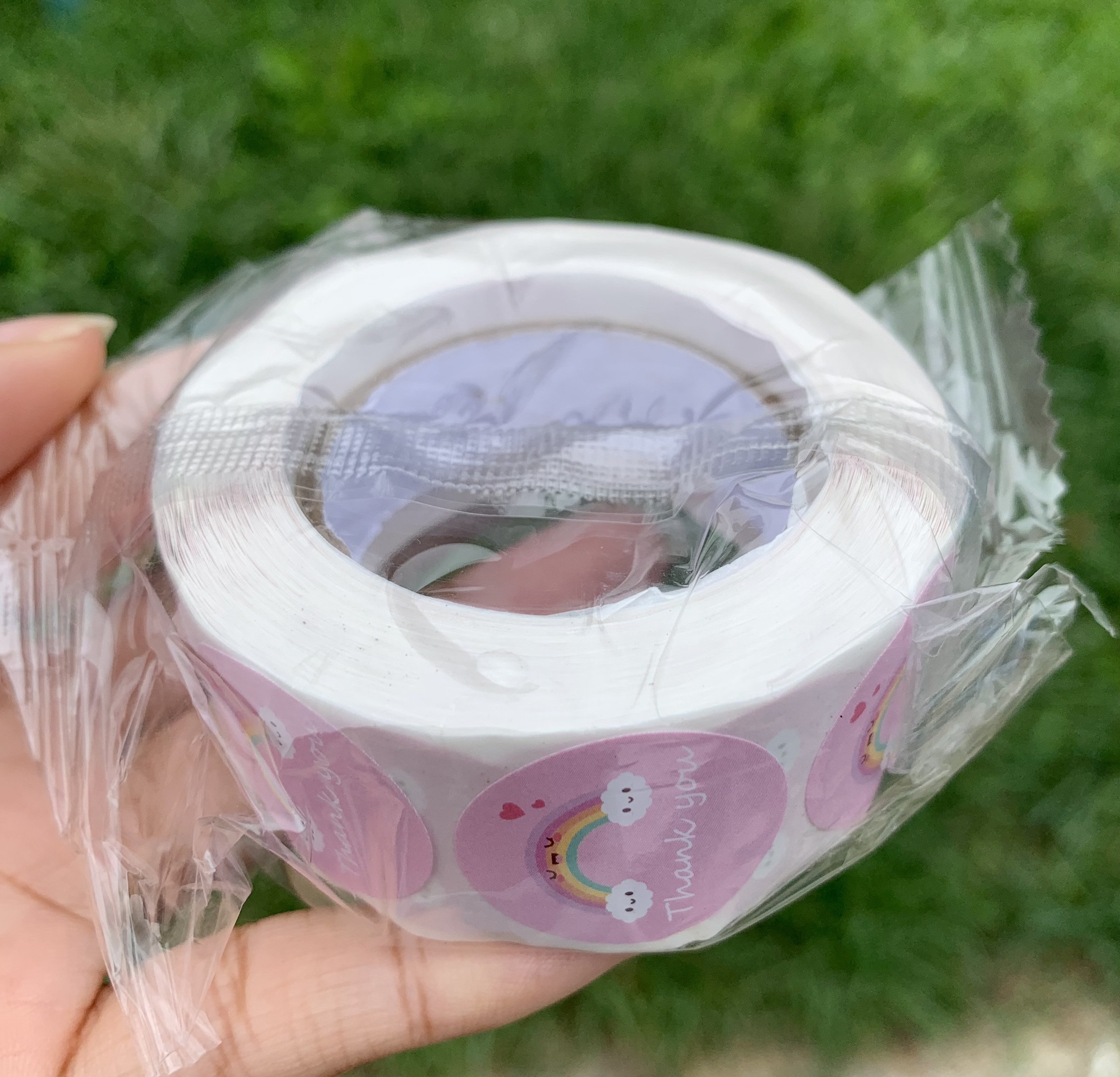 Cute Thank You Sticker 1 Inch Kawaii Pink Rainbow Small - Etsy