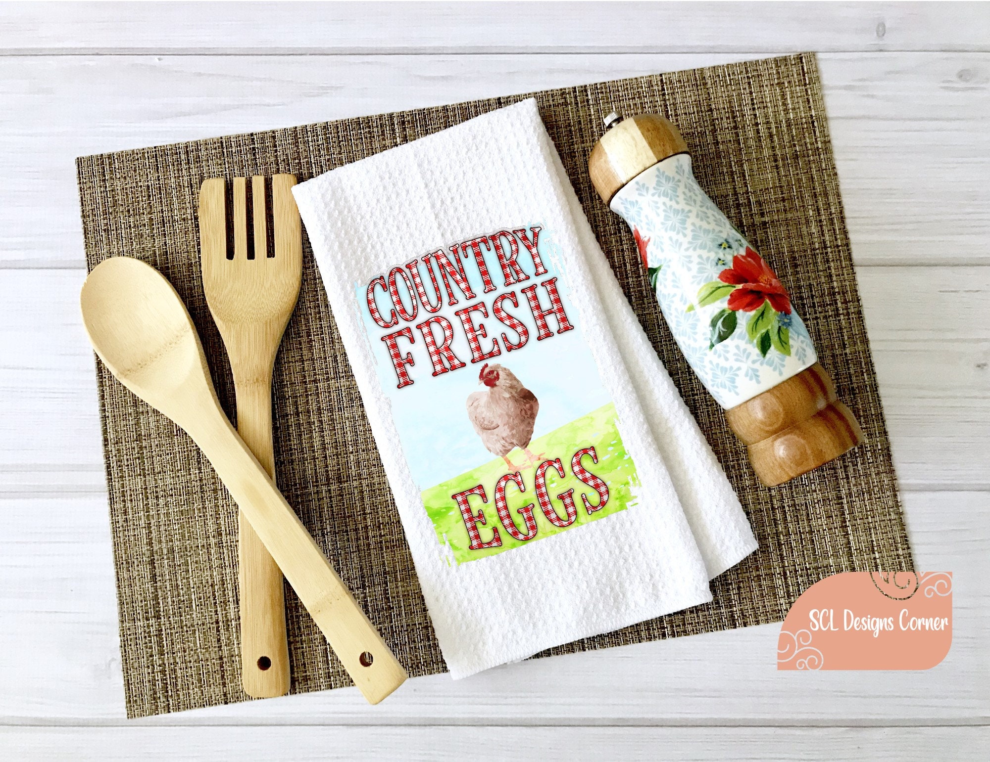 Farmhouse Kitchen Towels Farmhouse Decor Farm Fresh Eggs Etsy