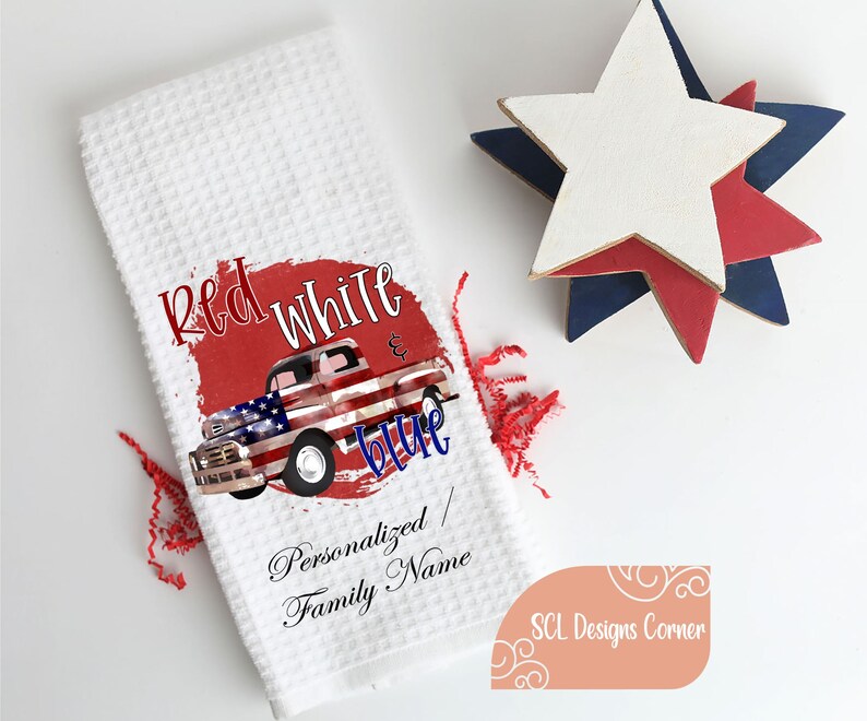 gift 4th of July decor cow kitchen towel 4th of July kitchen towel patriotic kitchen towel patriotic decor Patriotic cow kitchen towel