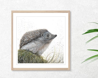 Nosey Hedgehog Giclee Print in Various Sizes