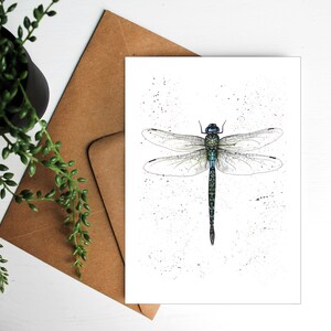 Green Dragonfly A5 Greeting Card