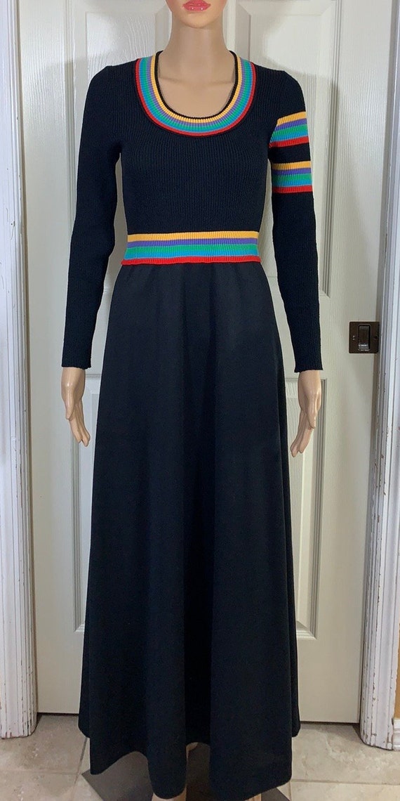 Womens Vintage Giamo Knits long black dress with l