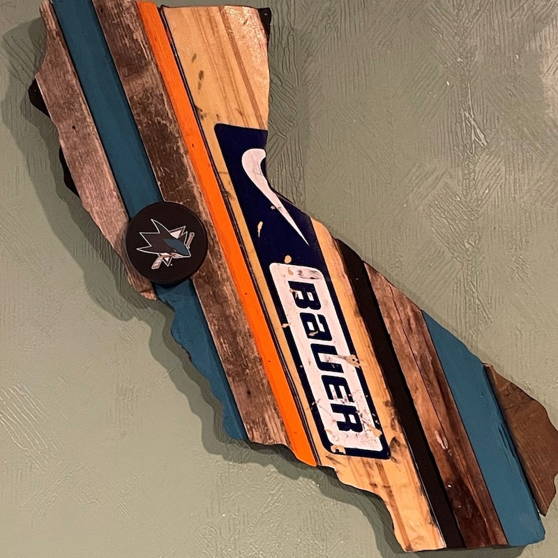 San Jose Sharks Wood Sign 12 Inch Homegating Tavern main image 1